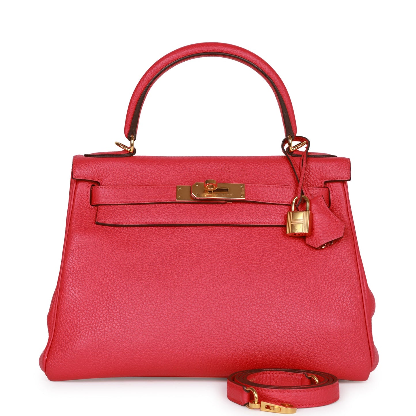 Hermes Kelly Retourne 28 Rose Extreme Clemence Gold Hardware