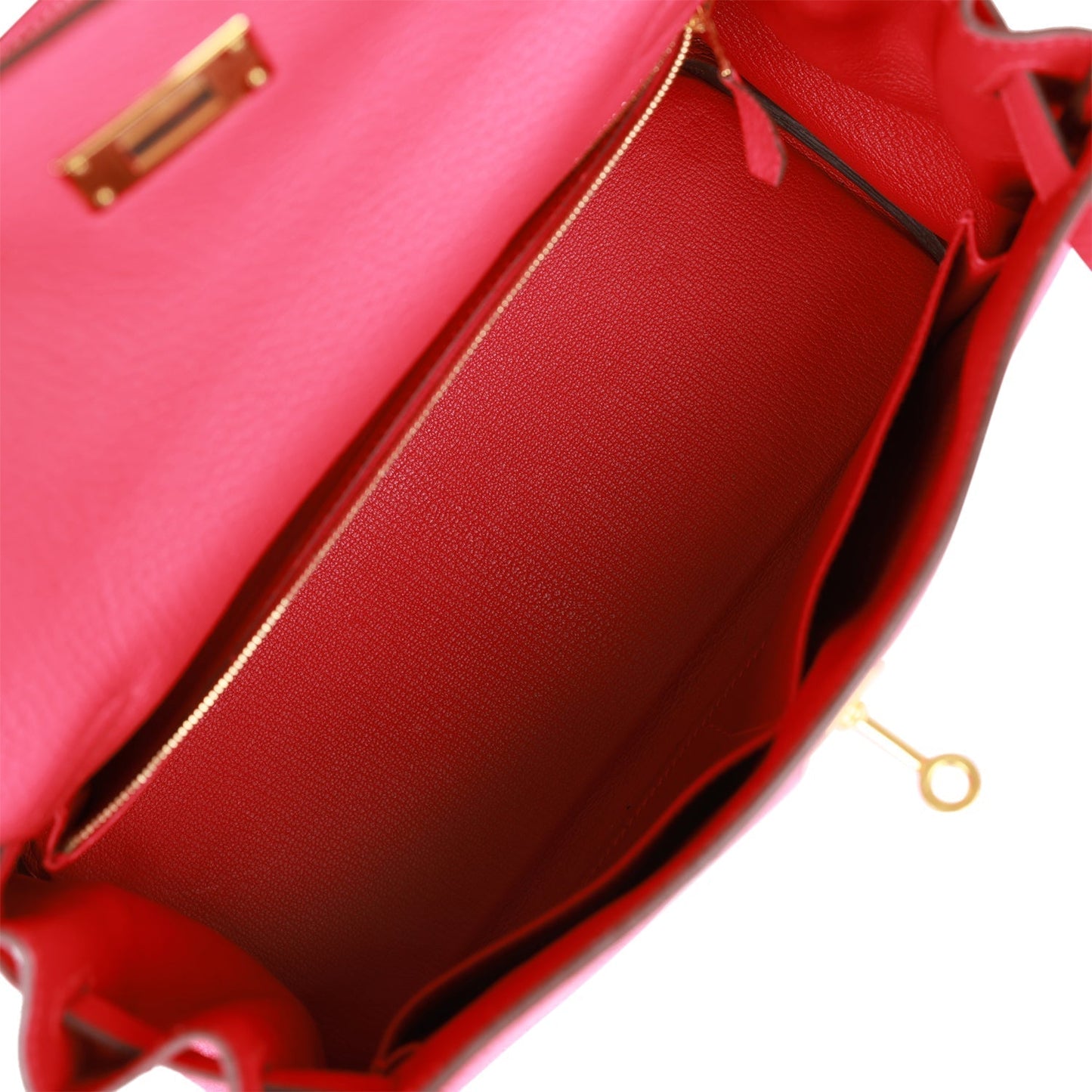 Hermes Kelly Retourne 28 Rose Extreme Clemence Gold Hardware