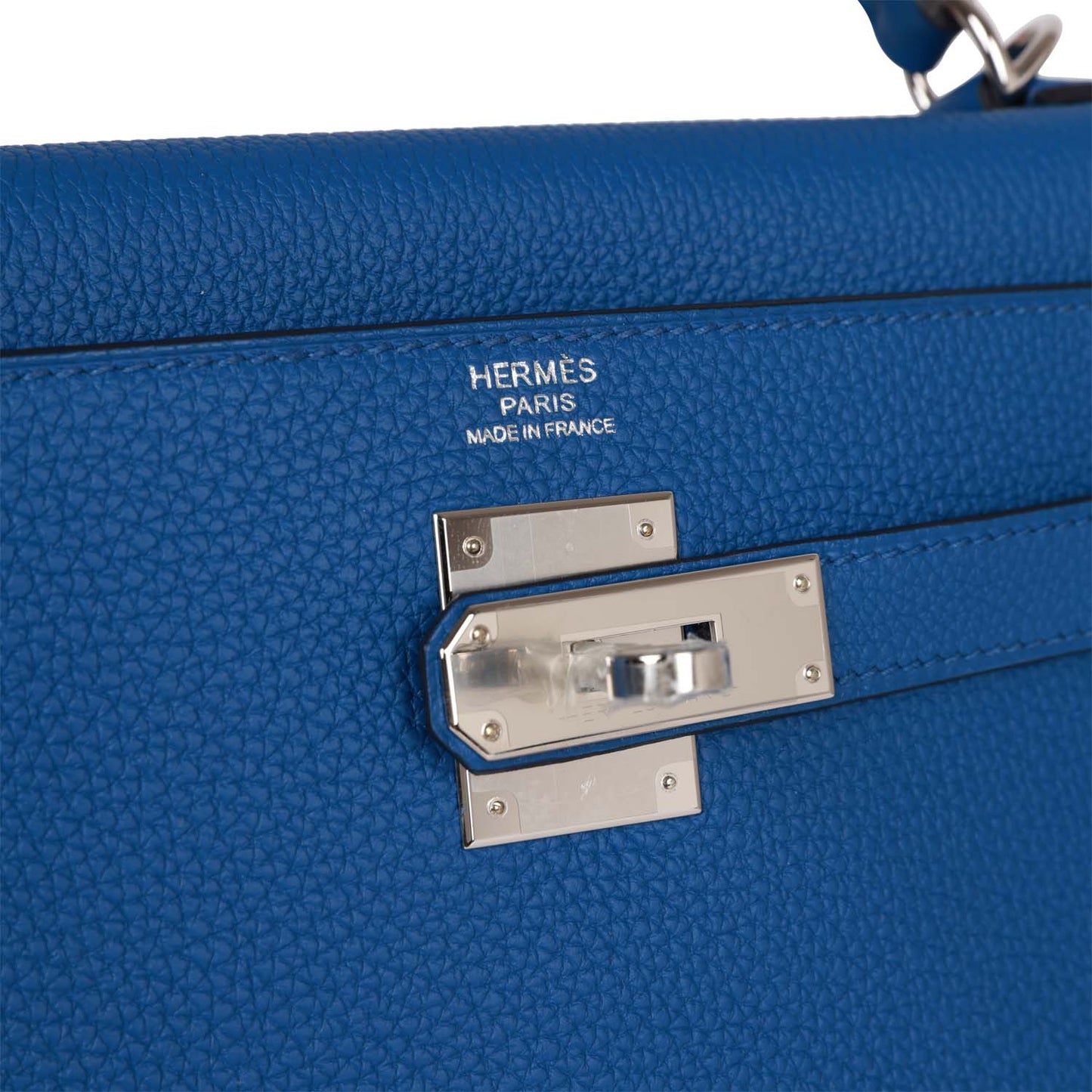 Hermes Kelly Retourne 32 Bleu France Togo Palladium Hardware