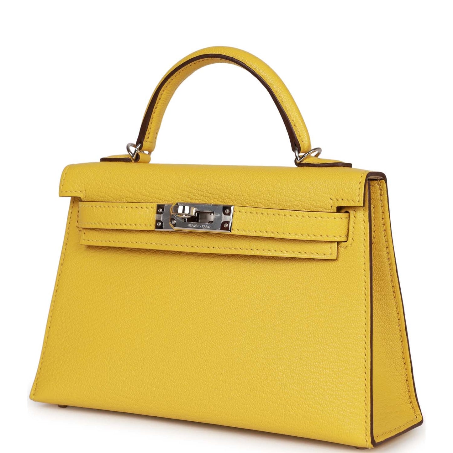 Hermes Kelly Sellier 20 Jaune de Naples Verso Chèvre Palladium Hardware