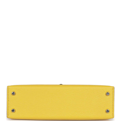 Hermes Kelly Sellier 20 Jaune de Naples Verso Chèvre Palladium Hardware