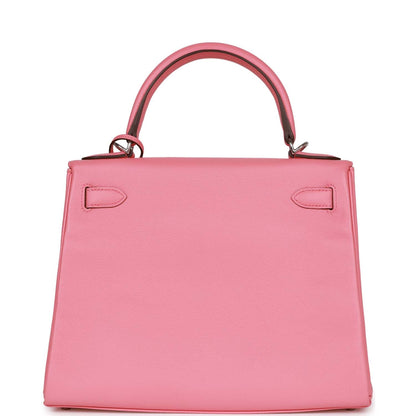 Hermes Kelly Retourne 28 Rose D'Ete Verso Evercolor Palladium Hardware