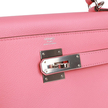 Hermes Kelly Retourne 28 Rose D'Ete Verso Evercolor Palladium Hardware