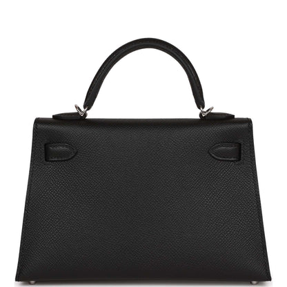 Hermes Kelly Sellier 20 Black Epsom Palladium Hardware