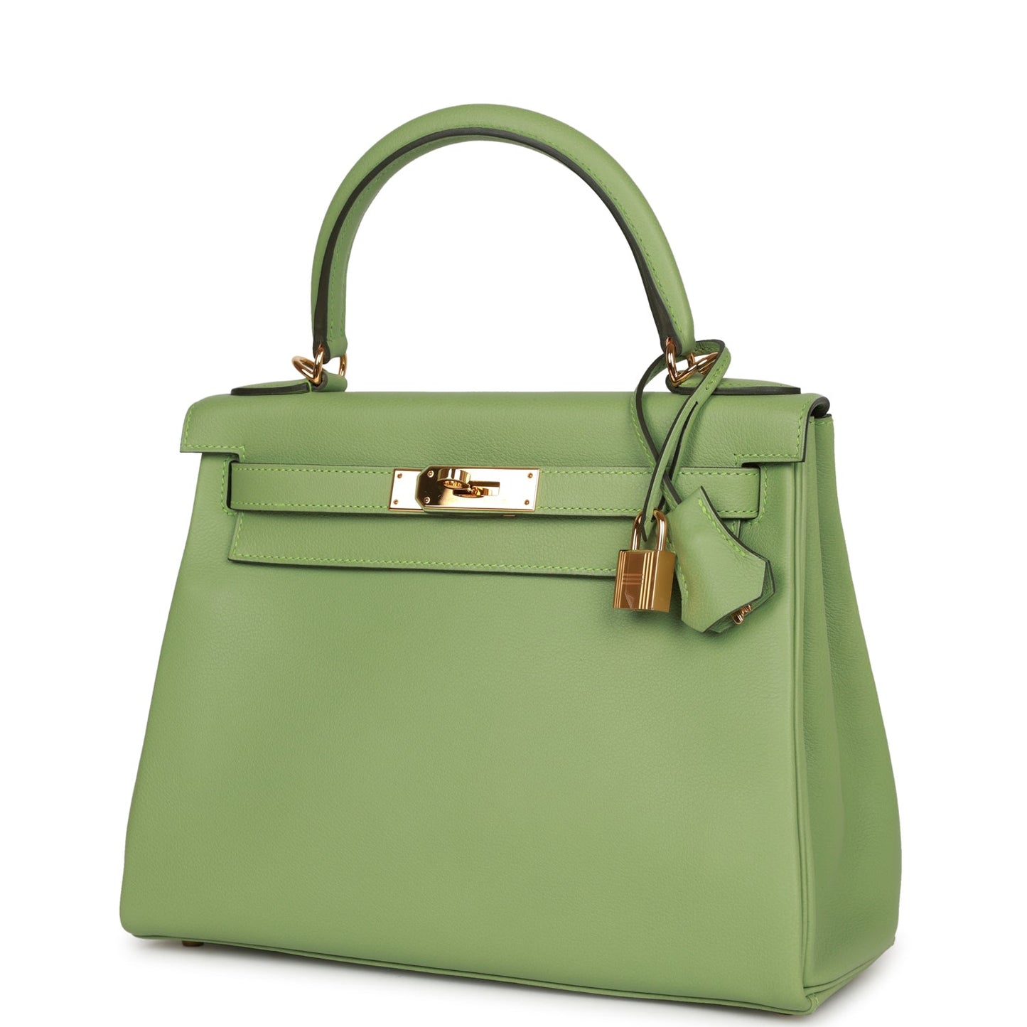 Pre-owned Hermes Kelly Retourne 28 Vert Criquet Evercolor Gold Hardware