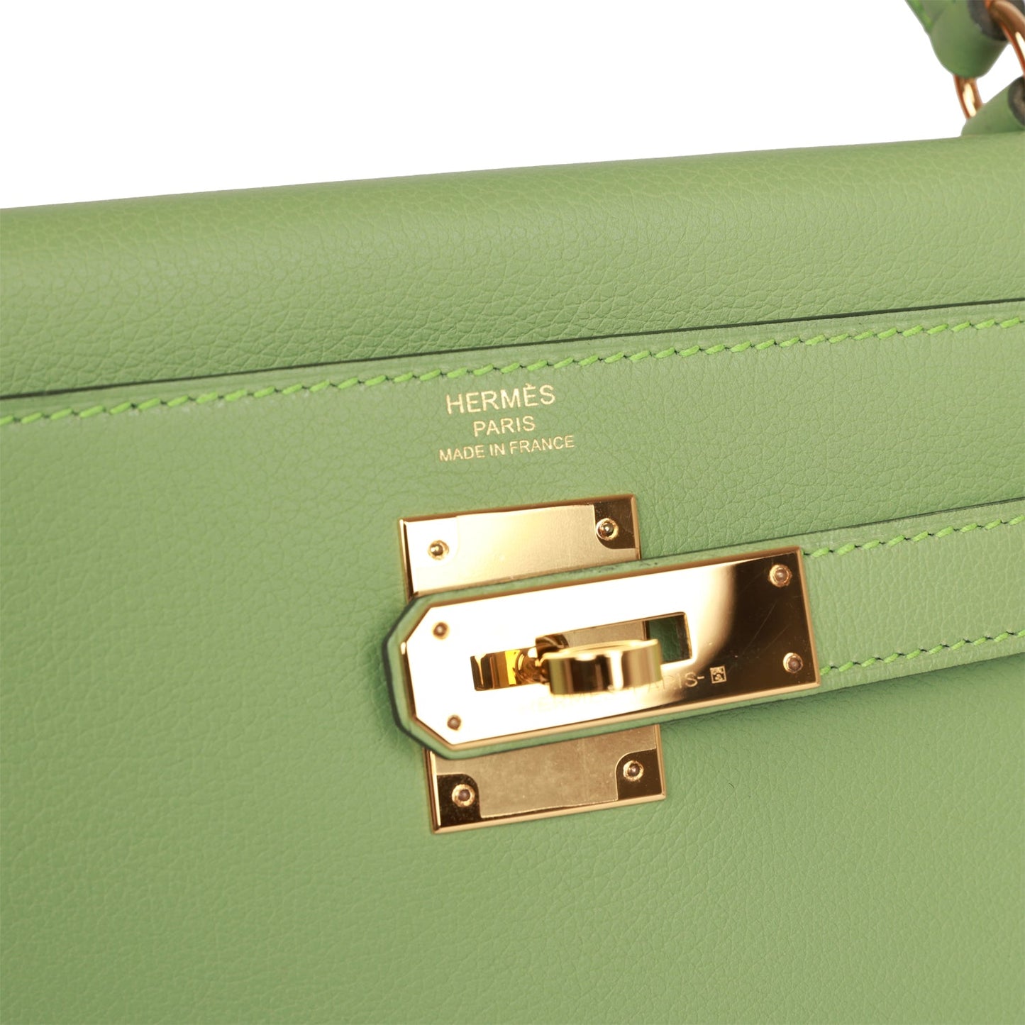 Pre-owned Hermes Kelly Retourne 28 Vert Criquet Evercolor Gold Hardware