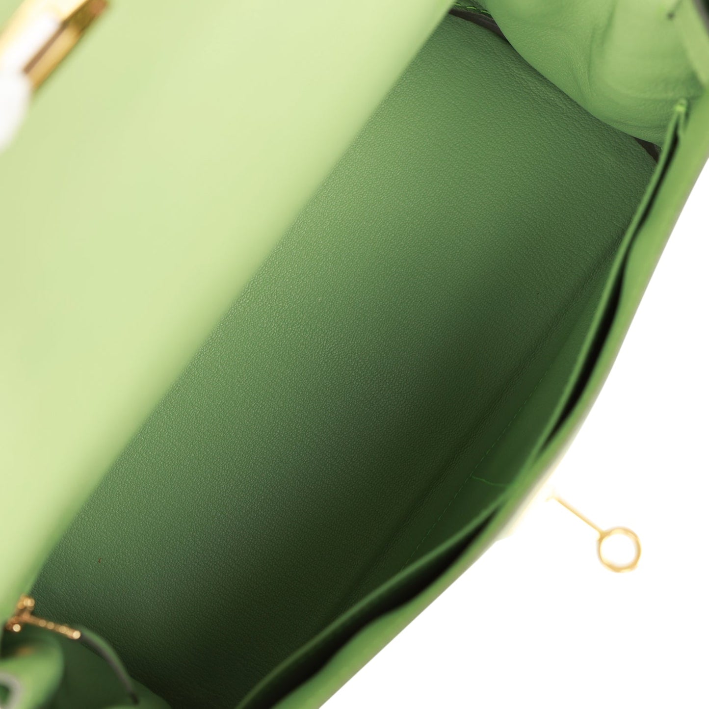 Pre-owned Hermes Kelly Retourne 28 Vert Criquet Evercolor Gold Hardware