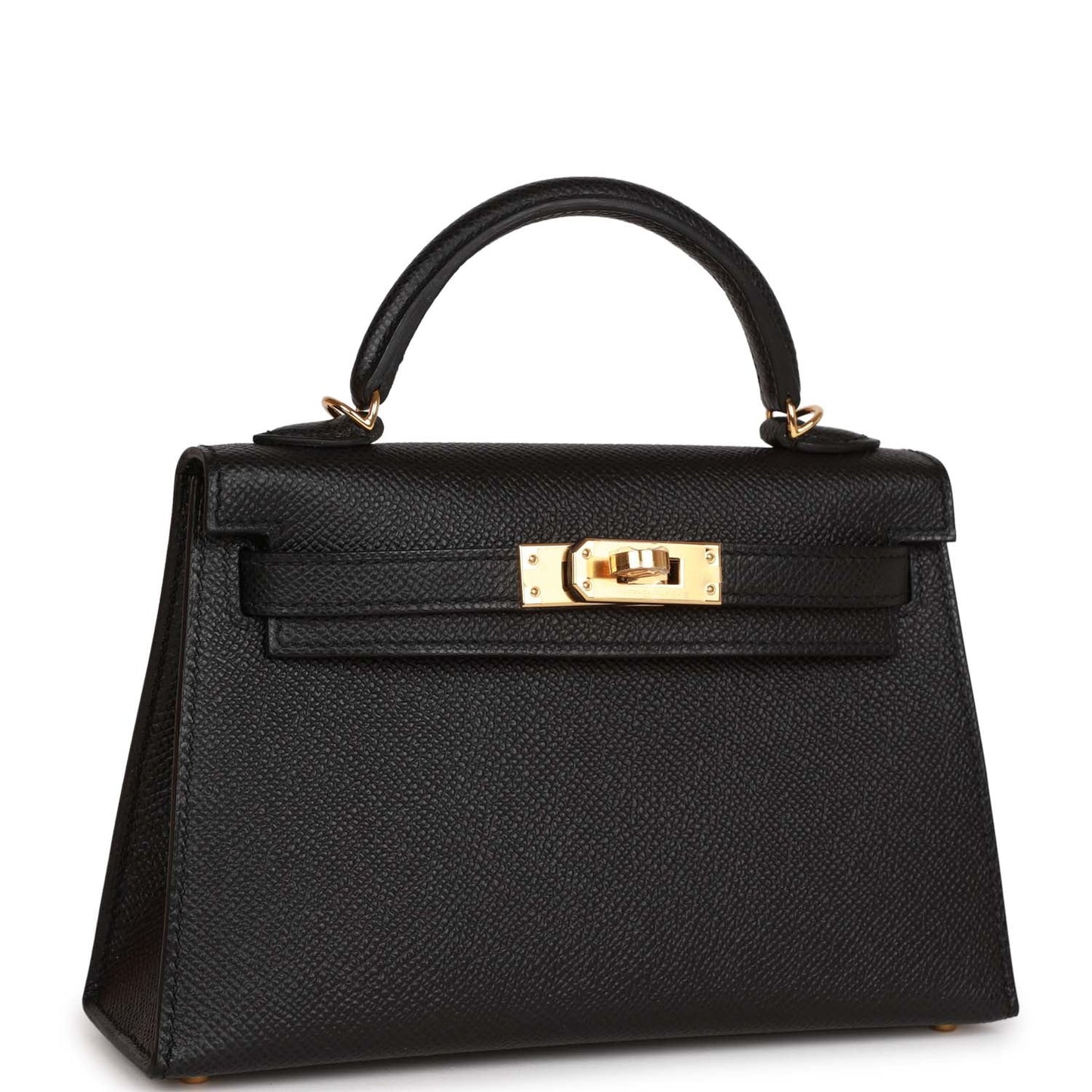 Hermes Kelly Sellier 20 Black Epsom Gold Hardware