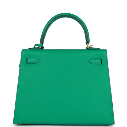 Hermes Kelly Sellier 25 Vert Jade Epsom Gold Hardware