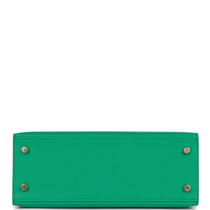 Hermes Kelly Sellier 25 Vert Jade Epsom Gold Hardware