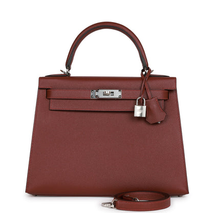 Hermes Kelly Sellier 28 Rouge H Epsom Palladium Hardware