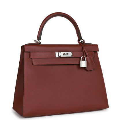 Hermes Kelly Sellier 28 Rouge H Epsom Palladium Hardware