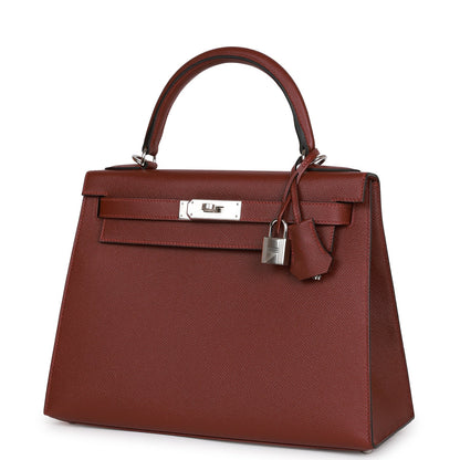 Hermes Kelly Sellier 28 Rouge H Epsom Palladium Hardware