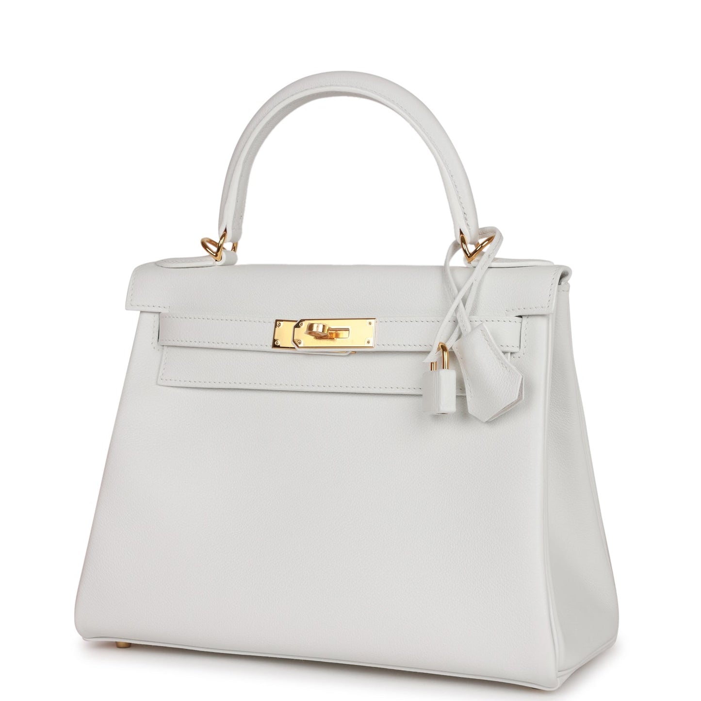 Hermes Kelly Retourne 28 New White Evercolor Gold Hardware