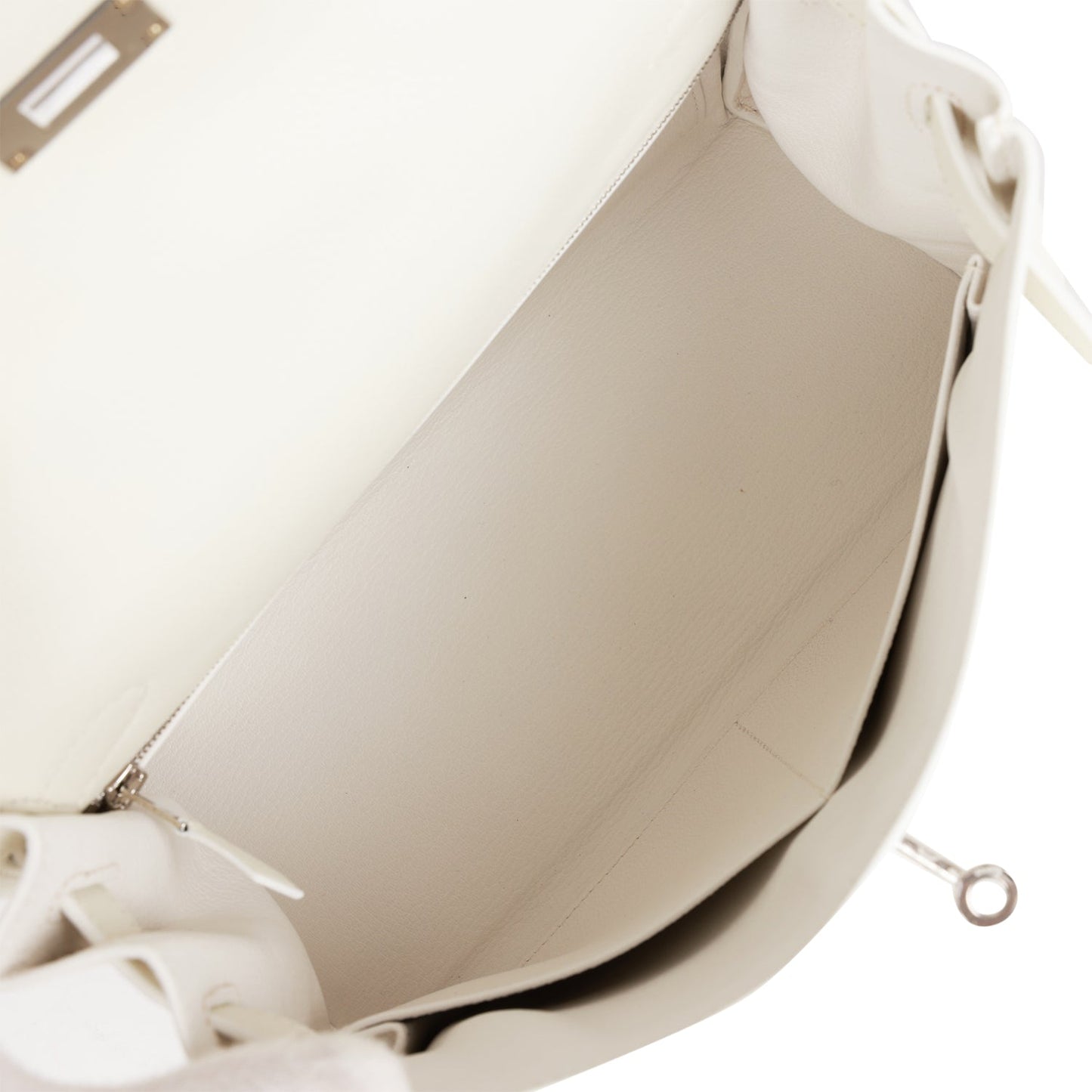 Hermes Kelly Retourne 28 White Evercolor Palladium Hardware