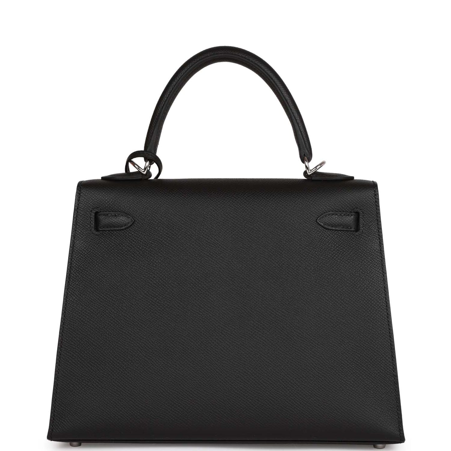 Hermes Kelly Sellier 25 Black Epsom Palladium Hardware