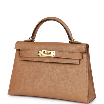 Hermes Kelly Sellier 20 Chai Epsom Gold Hardware