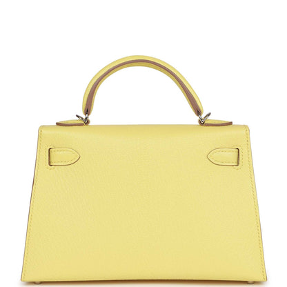 Hermes Kelly Sellier 20 Limoncello Chevre Palladium Hardware