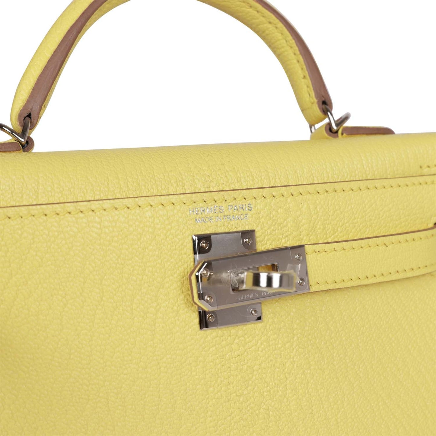 Hermes Kelly Sellier 20 Limoncello Chevre Palladium Hardware