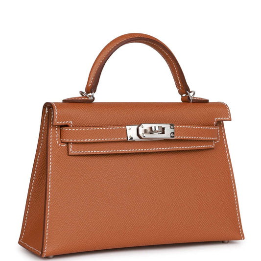 Hermes Kelly Sellier 20 Gold Epsom Palladium Hardware