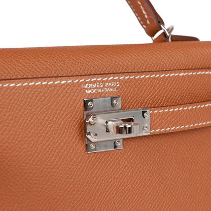 Hermes Kelly Sellier 20 Gold Epsom Palladium Hardware