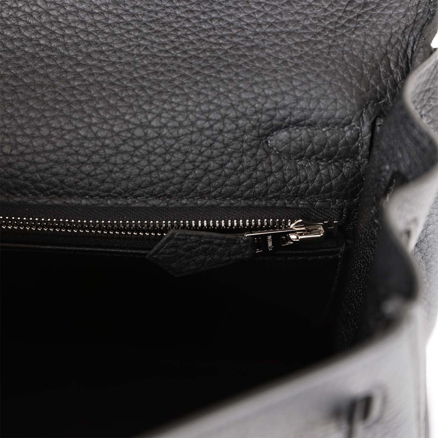 Hermes Kelly Retourne 25 Black Togo Palladium Hardware