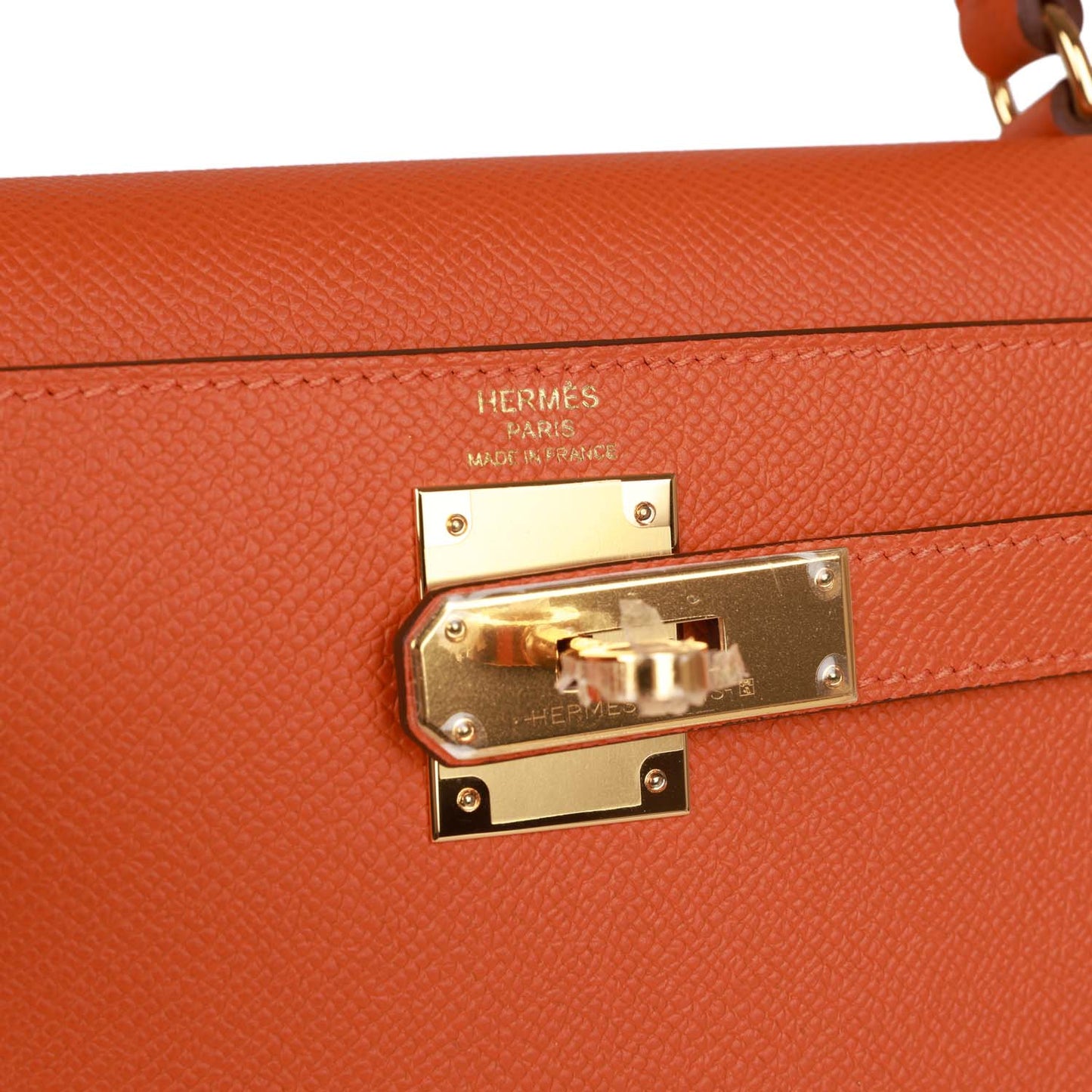 Hermes Kelly Sellier 28 Orange Epsom Gold Hardware