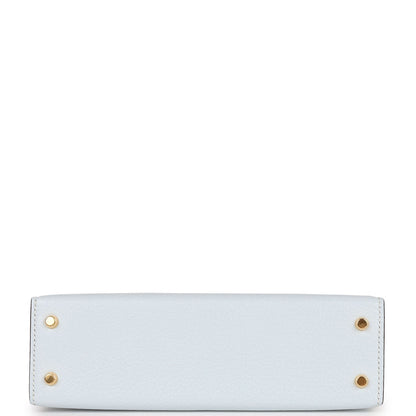 Hermes Kelly Sellier 20 Bleu Brume Chevre Gold Hardware