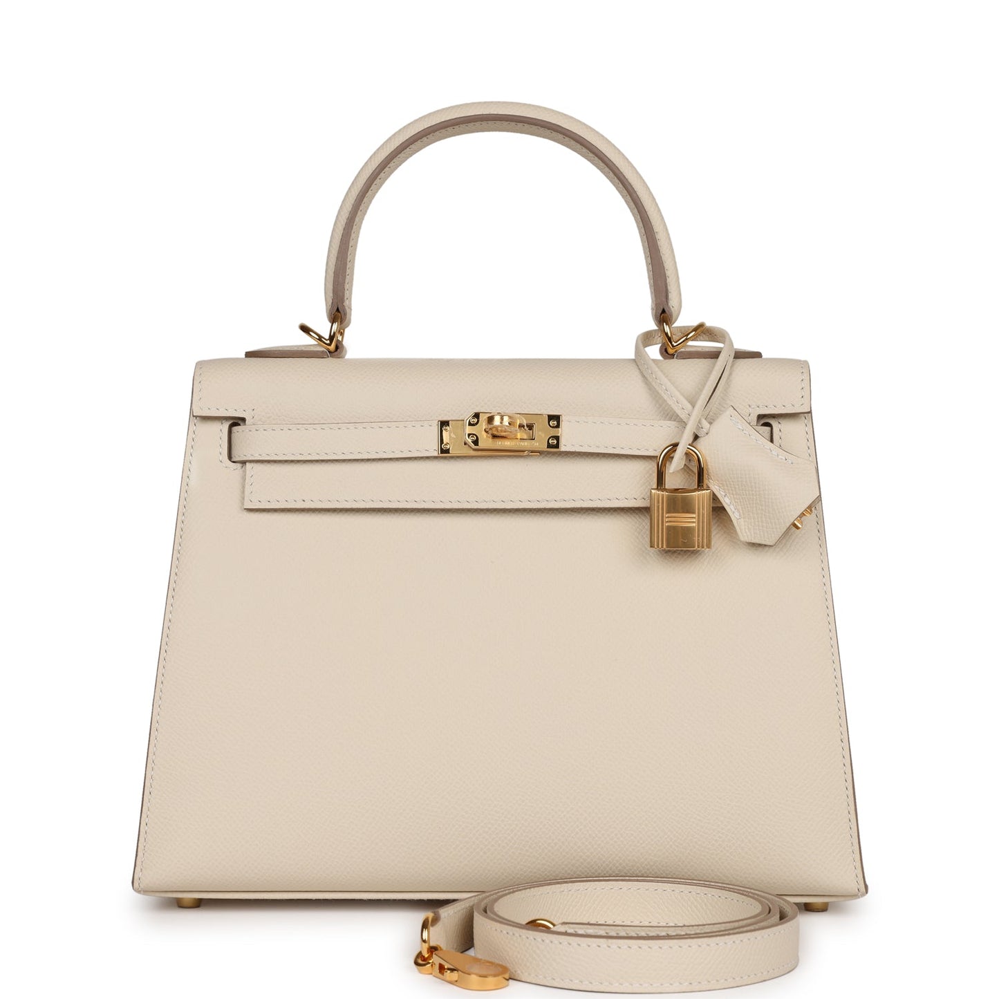 Hermes Kelly Sellier 25 Craie Epsom Gold Hardware