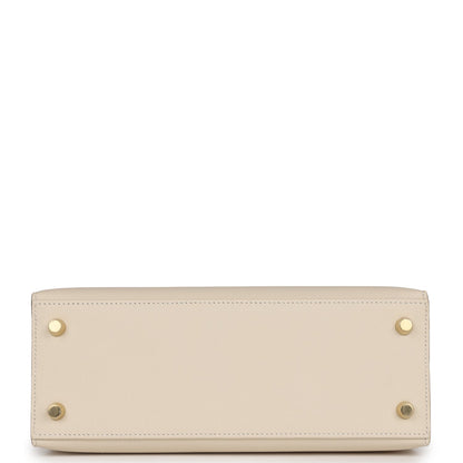 Hermes Kelly Sellier 25 Craie Epsom Gold Hardware