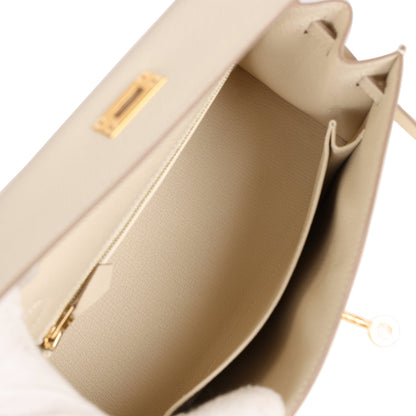 Hermes Kelly Sellier 25 Craie Epsom Gold Hardware