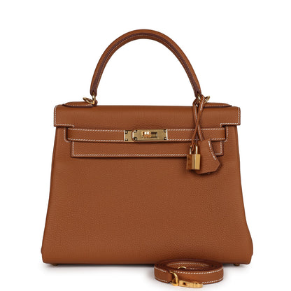 Hermes Kelly Retourne 28 Gold Togo Gold Hardware