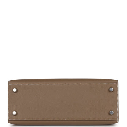 Hermes Kelly Sellier 25 Etoupe Epsom Palladium Hardware