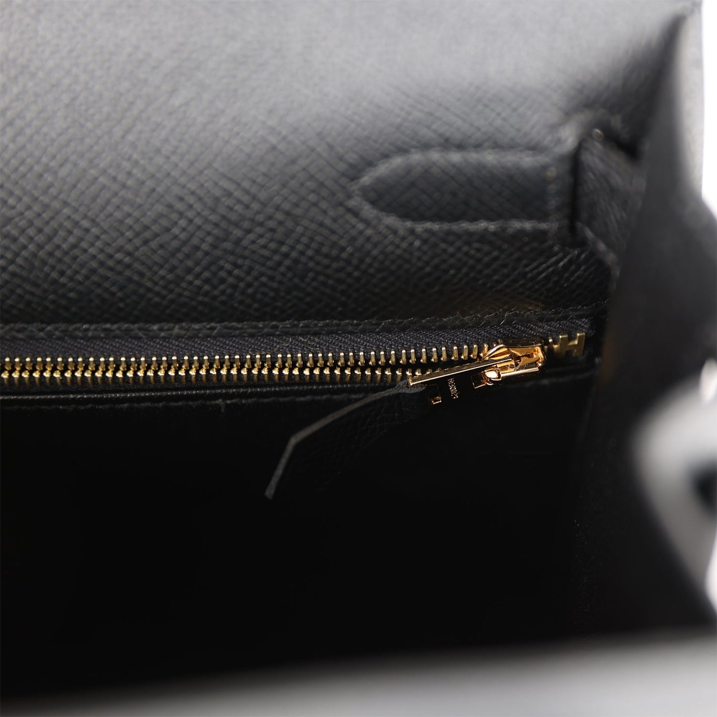 Hermes Kelly Sellier 28 Black Epsom Gold Hardware