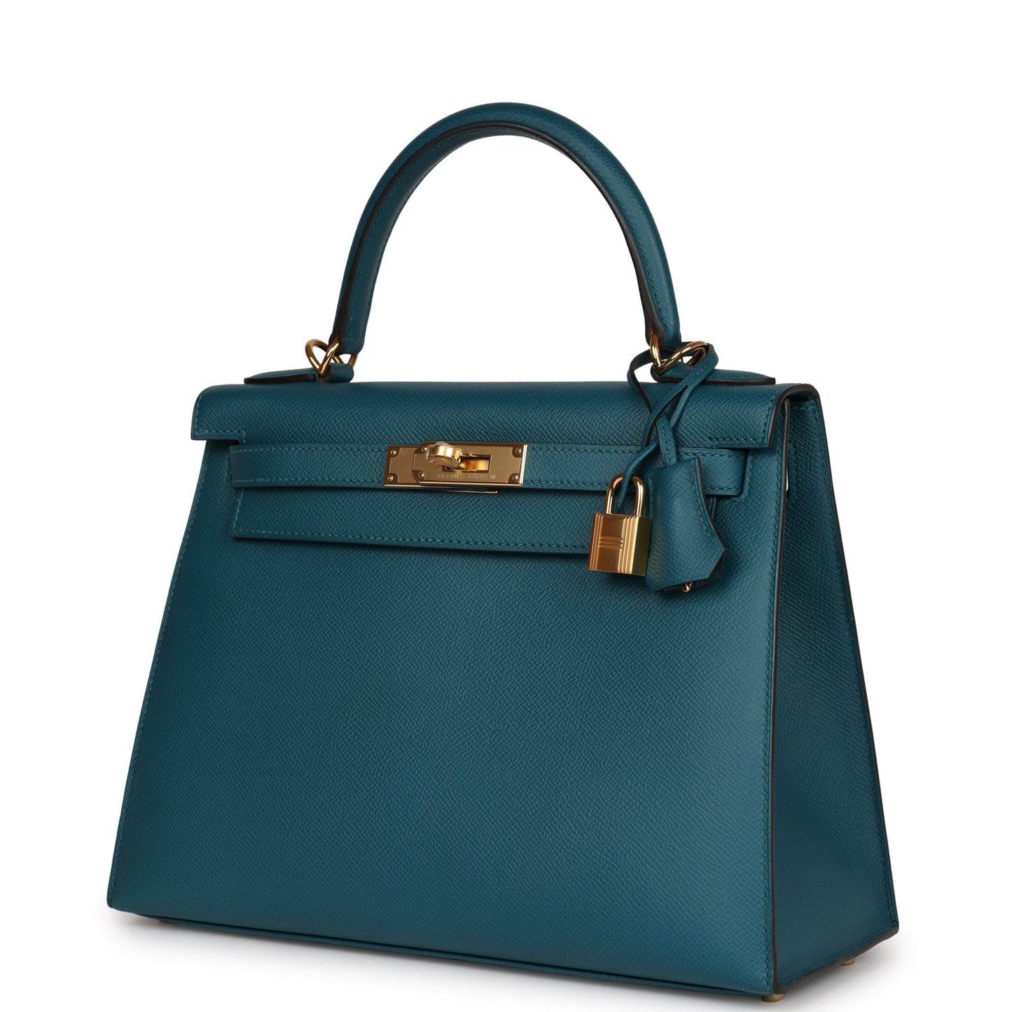 Hermes Kelly Sellier 28 Vert Bosphore Epsom Gold Hardware