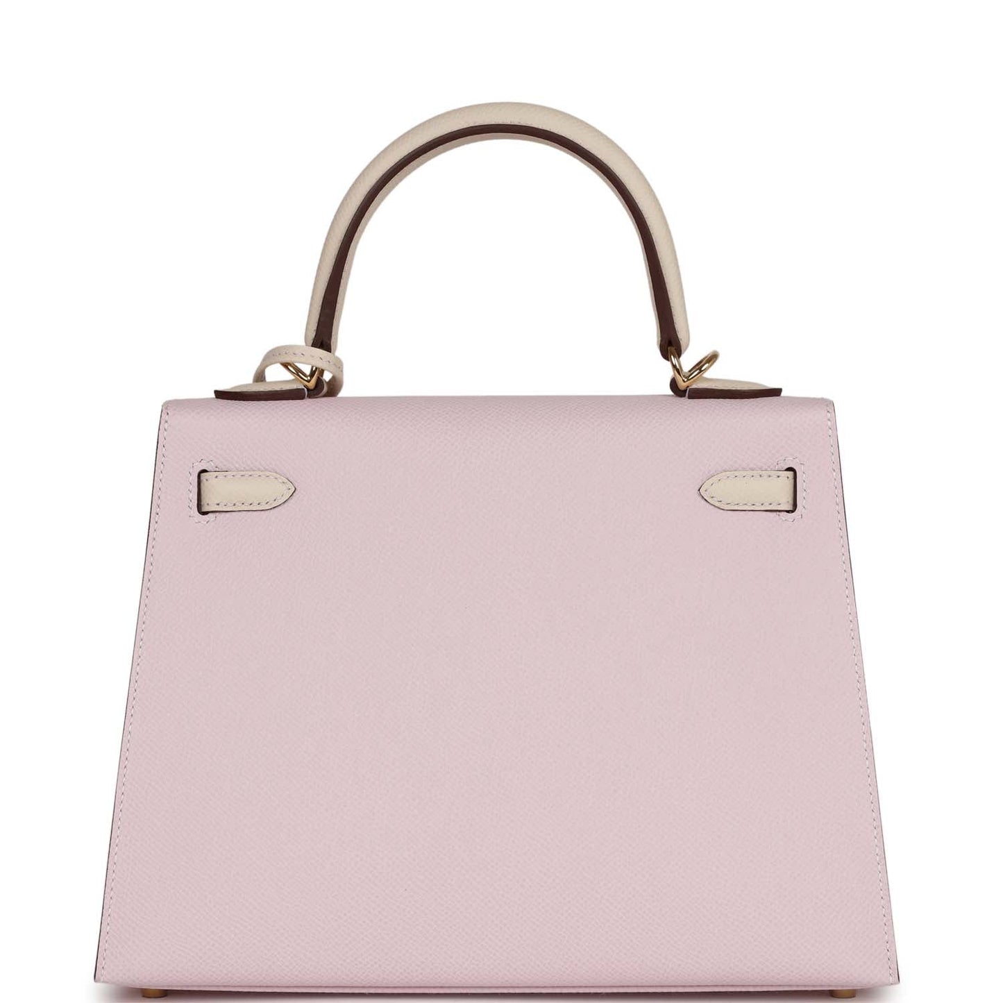 Hermes Special Order (HSS) Kelly Sellier 25 Mauve Pale and Craie Epsom Permabrass Hardware