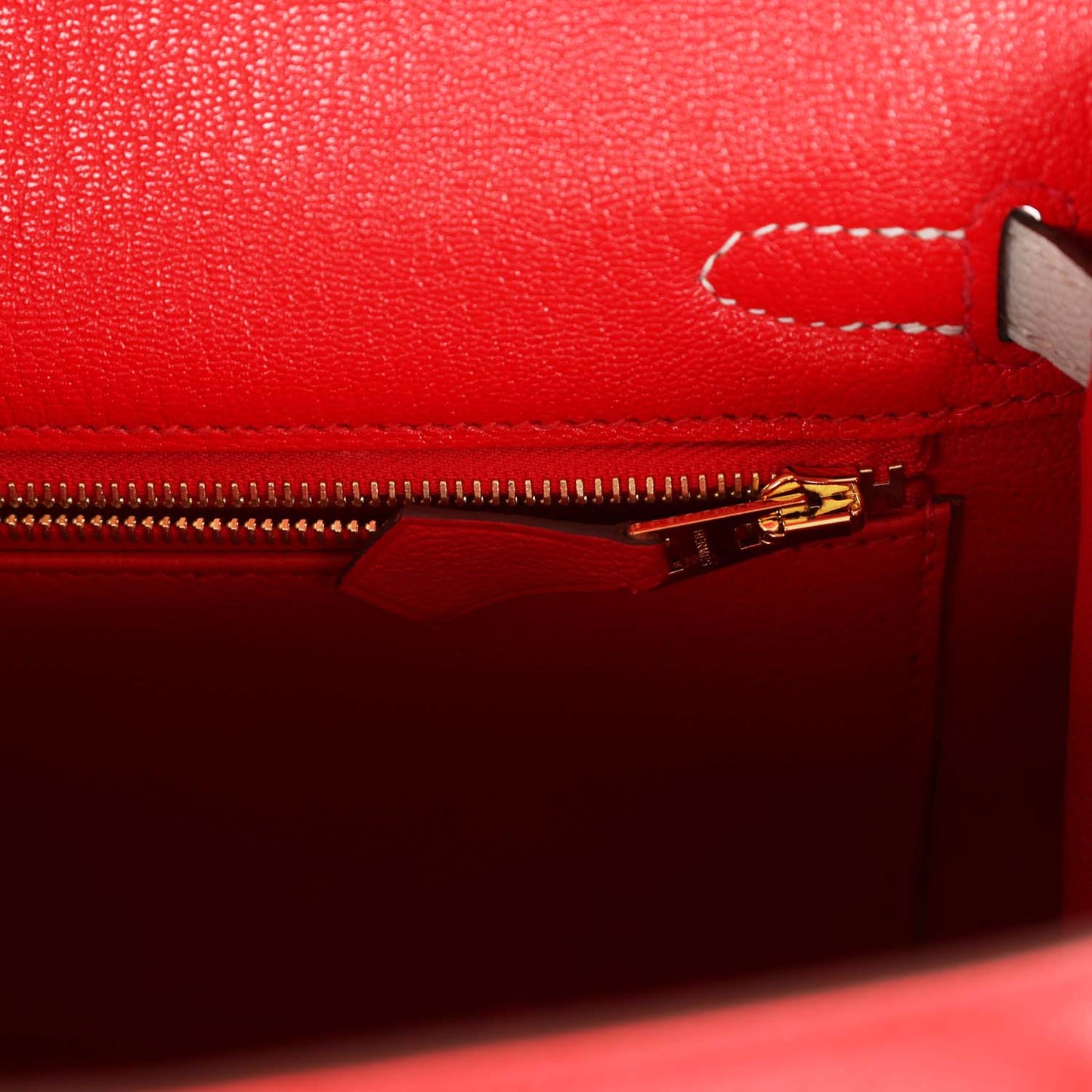 Hermes Special Order (HSS) Kelly Sellier 25 Rouge De Coeur and Gris Perle Chevre Mysore Permabrass Hardware