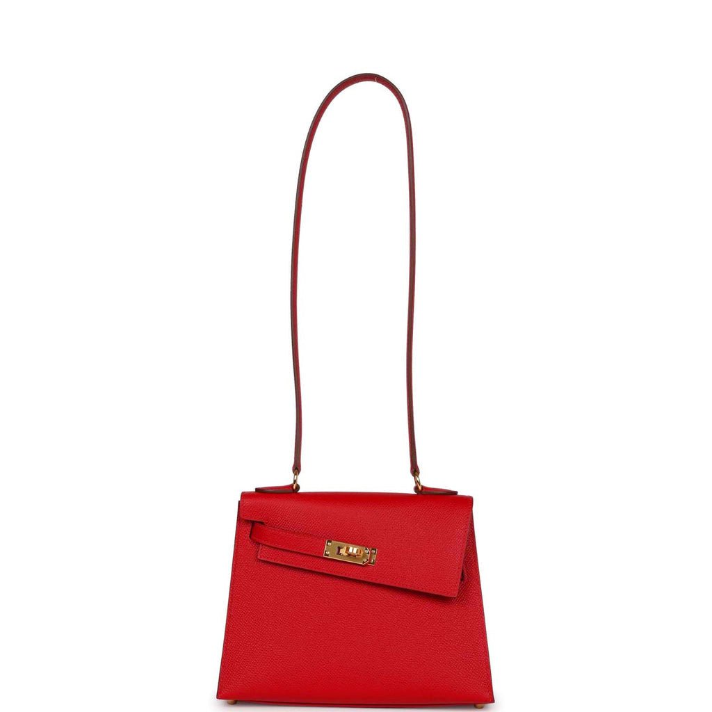 Hermes Kelly Sellier en Desordre 20 Rouge De Coeur Epsom Gold Hardware