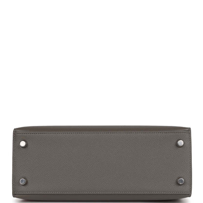 Hermes Kelly Sellier 25 Gris Meyer Epsom Palladium Hardware