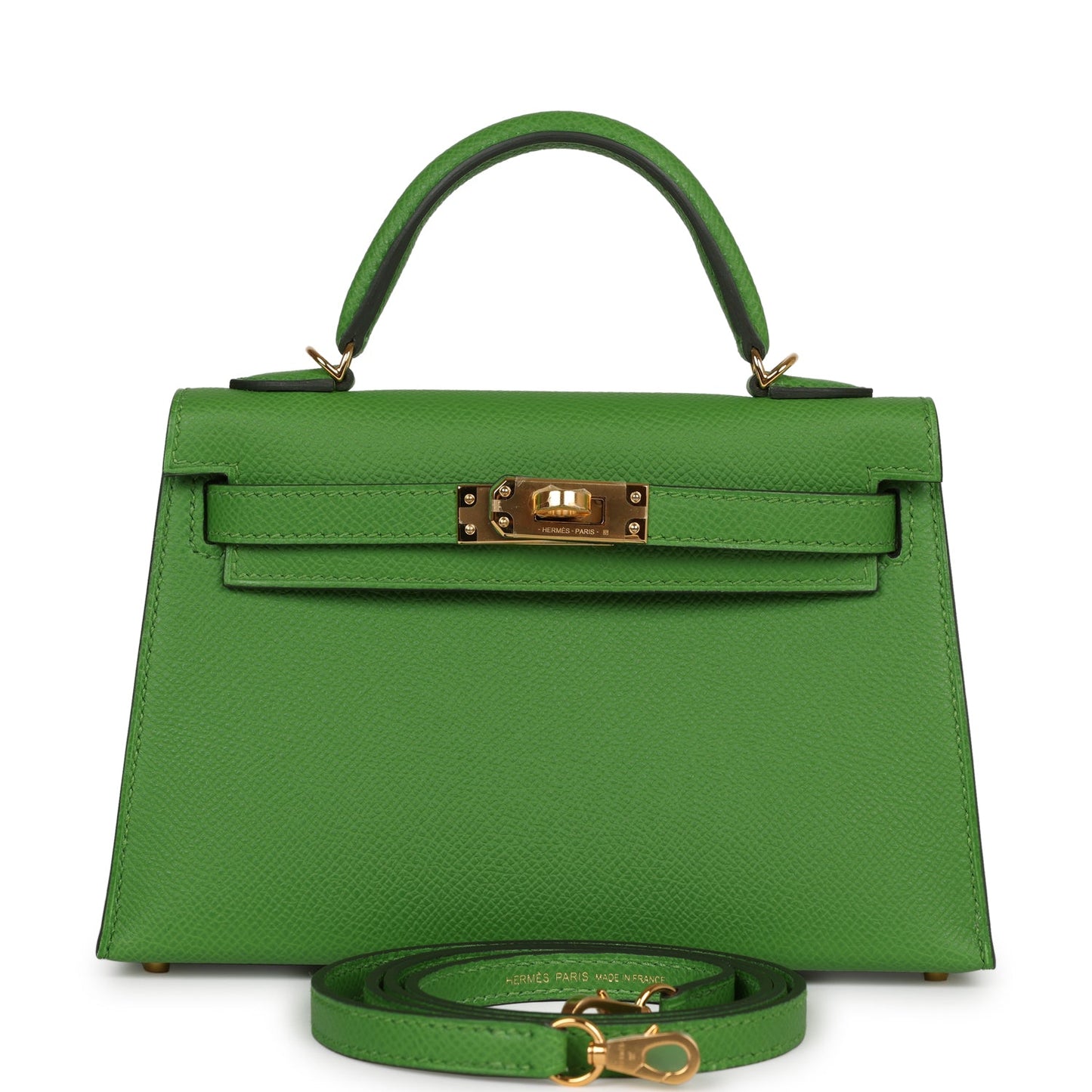 Hermes Kelly Sellier 20 Vert Yucca Epsom Gold Hardware