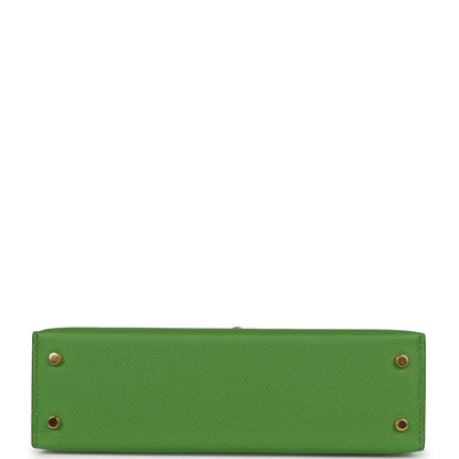 Hermes Kelly Sellier 20 Vert Yucca Epsom Gold Hardware