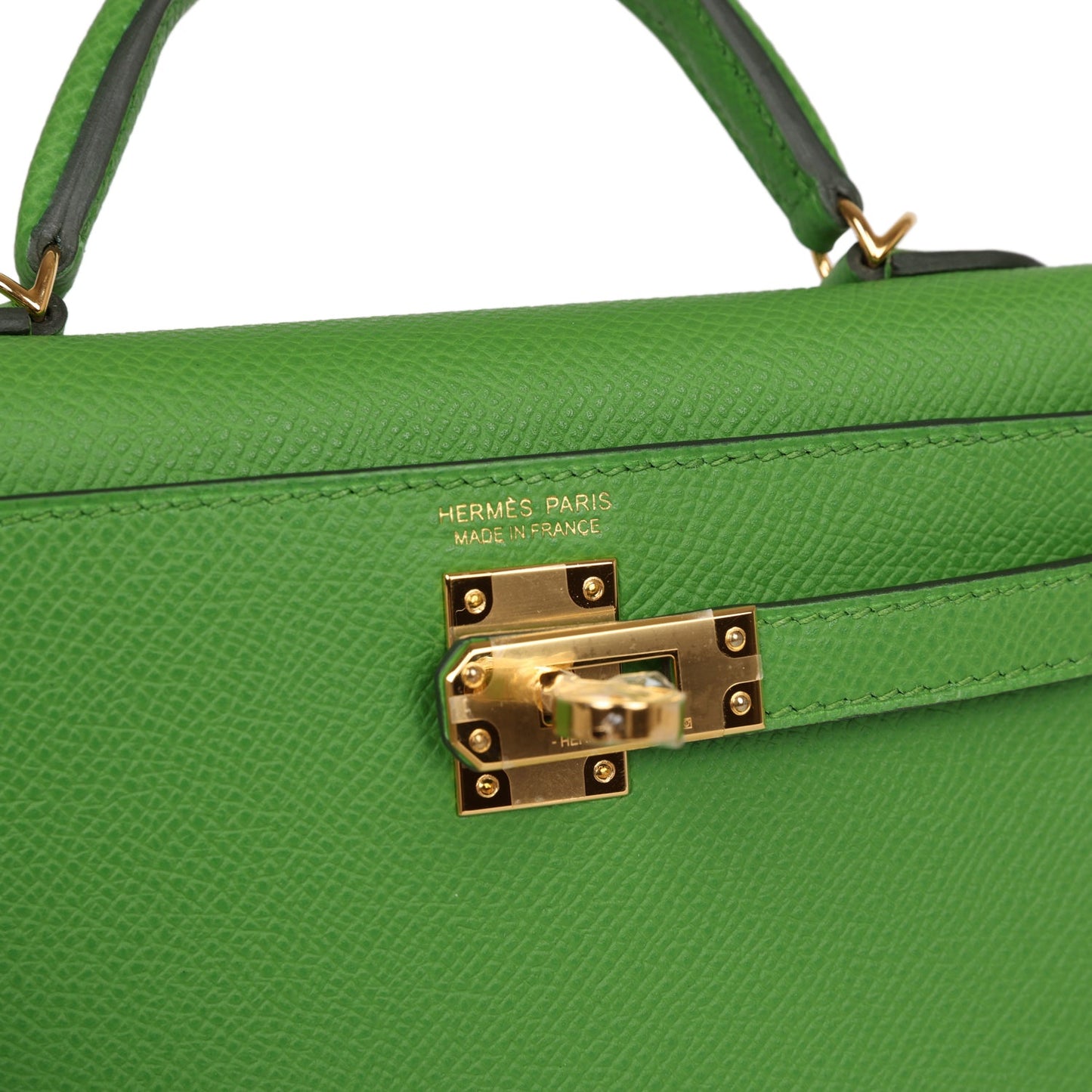 Hermes Kelly Sellier 20 Vert Yucca Epsom Gold Hardware