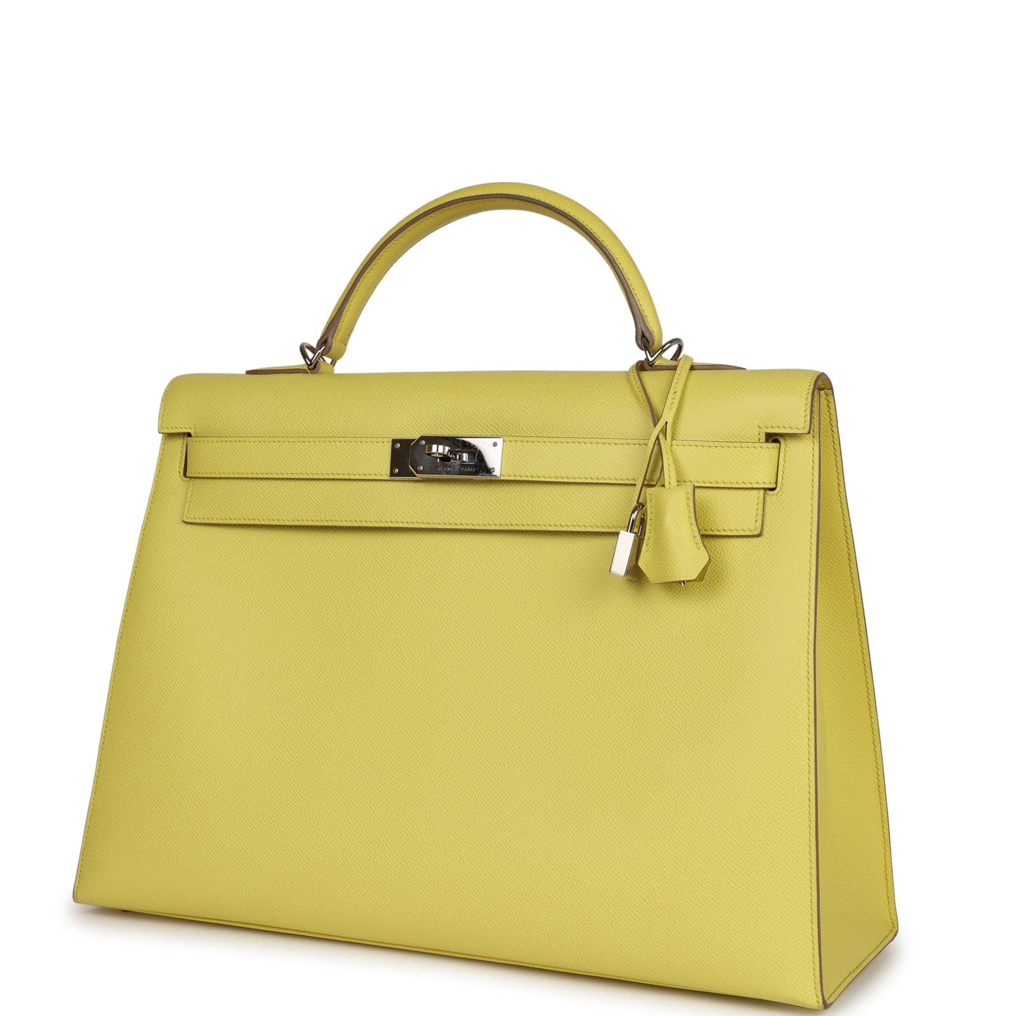 Hermes Kelly Sellier 40 Lime Epsom Palladium Hardware