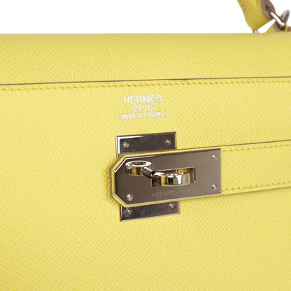 Hermes Kelly Sellier 40 Lime Epsom Palladium Hardware