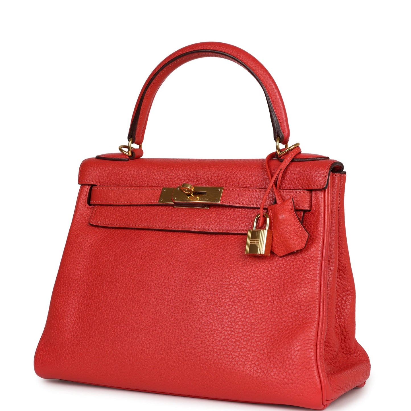 Hermes Kelly Retourne 28 Rouge Pivoine Togo Gold Hardware