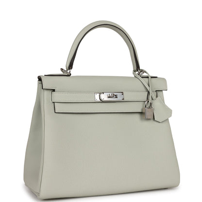 Hermes Kelly Retourne 28 Gris Neve Togo Palladium Hardware