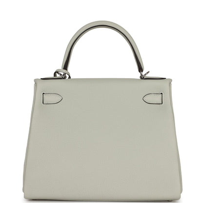 Hermes Kelly Retourne 28 Gris Neve Togo Palladium Hardware