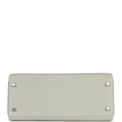 Hermes Kelly Retourne 28 Gris Neve Togo Palladium Hardware