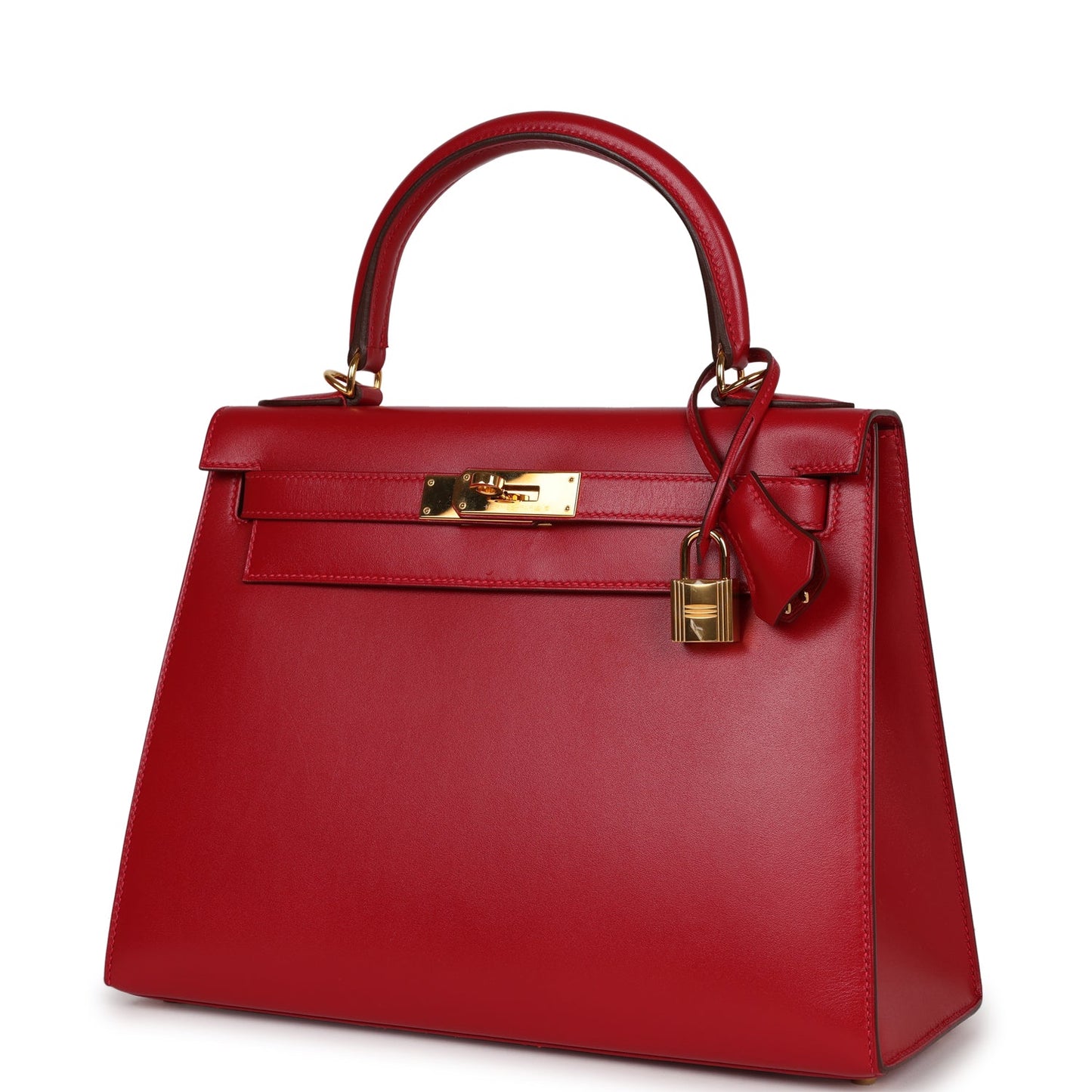 Hermes Kelly Sellier 28 Rouge Vif Tadelakt Gold Hardware