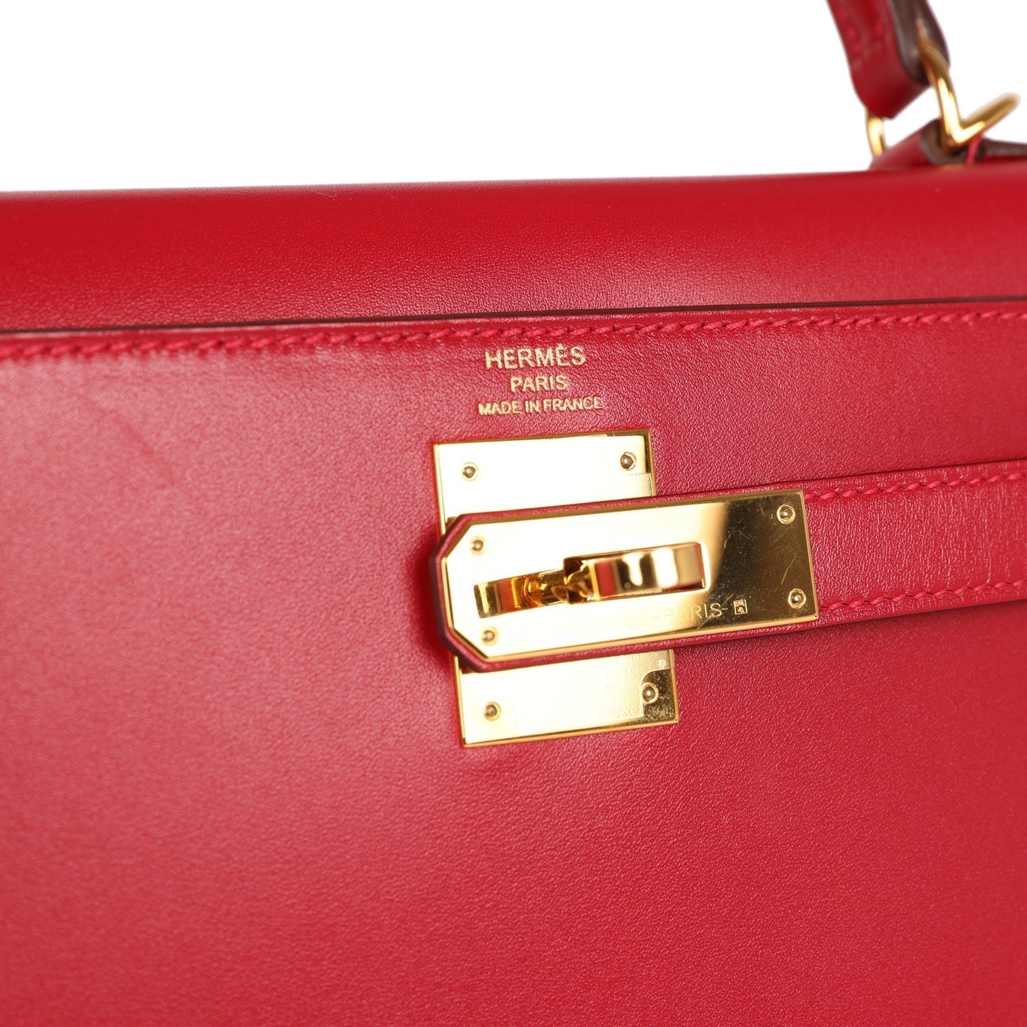 Hermes Kelly Sellier 28 Rouge Vif Tadelakt Gold Hardware